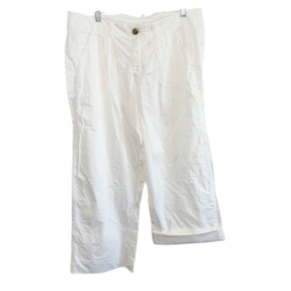 Free People Marina White Wide Leg Pants Low Rise Sz 12 Belt Loops - Picture 5 of 14